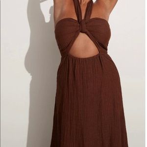 Faithfull the brand halona maxi dress chocolate